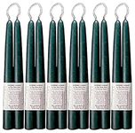 Biedermann & Sons Traditional Hand-Dipped 10-Inch Long Tapered Candles 6 Pairs, Bayberry Green