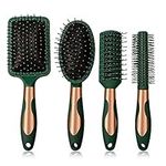 Hair Brush Set Anti Static Massage Oval Comb Round Hair Brush Vent Hair Brush Detangling Brush Paddle Brush for Women Men Green