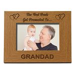 ukgiftstoreonline Best Dads Get Promoted To Grandad Wooden Photo Frame Gift (5 x 7 Inch)