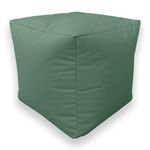 Kosiproducts Beanbag Footstool Pouf Cube Chair Pouffe Water Resistant 100% soft luxury Polyester Fabric Indoor Outdoor foot stool (Bottle Green, Standard)