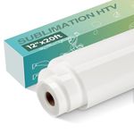 HTVRONT Clear HTV Vinyl for Sublimation - 12" X 20FT Matte Sublimation Vinyl High Transfer Rate - Bright Smooth Washable HTV for T-Shirt/Hat/Pillow/Bag