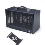 MiniNeo S400 Portable 10.8L SFF Small Form Factor Mini-ITX Computer Case, Advanced Vented Panel, Front Type-C USB3.0 Ports, Fit Triple Slot GPU, With PCIe 3.0 16X Riser Cable (Black)