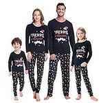 MyFav Matching Christmas Pyjamas for Family Comfy Holiday Sleepwear Xmas Pjs Winter Nightwear for Kid Dad Mom (Blue,Kids,2Y)