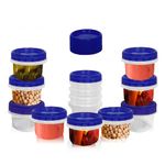 HomeyGear 4oz - 12 Pack Small Twist Top Food Storage Deli Containers Leak-Proof Airtight Storage Canisters with Screw & Seal Lids BPA-Free Stackable Reusable Kitchen Essentials Snack