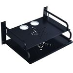 HNVNER Floating AV Shelves,TV Wall Mount for Entertainment Center,DVD DVR Component Shelf for Cable Boxes, Games Consoles, TV Accessories (Double Layer)