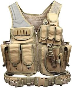 Goetland 600D Polyester Gilet Tactique Militaire Ultra-léger Gilet de Combat Veste Extérieure pour Airsoft Jeu CS Cosplay Réglable S-XXL