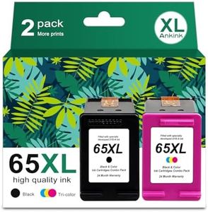 Ankink Higher Yield 65XL Ink Cartridges Black Color Combo Pack | HP 65 Ink XL Fit for Envy 5000 5010 5014 5052 5055 5070 DeskJet 2600 2622 2640 2652 2655 3700 3752 3755 Printer | HP65xl Tricolor HP65