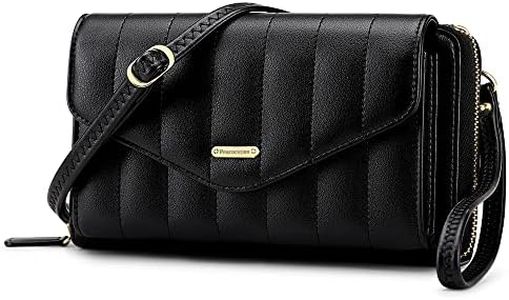 Peacocktion RFID Crossbody Purses for Women, Leather Travel Wallet Womens, Clutch with Phone Pocket Zipper