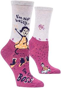 Blue Q Socks, Women's Crew, I'm Not Bossy I'm The Boss, size 5-10