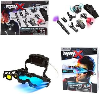 SpyX / Micro Gear Set + Night Mission Goggles - 4 Must-Have Spy Tools Attached to an Adjustable Belt + LED Light Beams Glasses! Jr Spy Fan Favorite & Perfect for Your Spy Gear Collection!