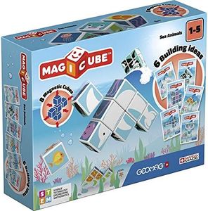 Geomag Magicube 146, Sea Animals - Building Game with Magnetic Cubes, 8 Cubes - Construction Toys for Boys and Girls