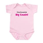 CafePress Big Cousin (Only Grandchild) Infant Bodysuit Cute Infant Bodysuit Baby Romper Petal Pink