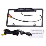 GTP Vehicle Backup Camera License Plate Frame Rear View Wide Angle Parking Assist Kit - Waterproof Nigh Vision High Sensitive IR LED