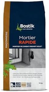 Bostik – Mortier Rapide – Mortier de Montage – Sol et Mur – Intérieur et Extérieur – Prise 10 Minutes – Sans Retrait – Couleur : Beige – 1 sac 5 kg