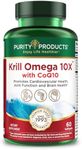 Krill Omega 10X more EPA & DHA with CoQ10 Super Formula from Purity Products. 60 SOFT GELS