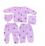 Paddy Baby 5 Pcs Sets New Born Baby Winter Wear Keep Warm Baby Clothes Infant First Gift Cotton Baby Boys Girls Unisex Baby (0-3 Month | Lilac)