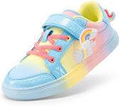 DREAM PAIRS Girls Shoes Toddler Sneakers Rainbow Storybook Casual School Walking Footwear for Toddler/Little Kids,Size 9 Toddler,Rainbow/Blue,SDFS2308K