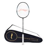 Li-Ning G-Force X5 Carbon Fibre Badminton Racket with Free Full Cover(79 Grams, 28 Lbs) (Black/Blue/Grey)