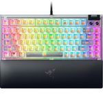Razer BlackWidow V4 75% Phantom White - Hot-swappable mechanical gaming keyboard - Orange Tactile Switches - Media roller with 2 dedicated media keys - RGB - US Layout | Phantom White Edition