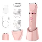 Scttomon Electric Lady Shaver for Women Painless Electric Razor Bikini Trimmer Facial Hair Removal Body Hair Trimmer for Face Legs Underarm Pubic Hair Wet and Dry Flawless 3 in 1