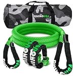 Rhino USA Kinetic Bridle Rope Recovery Kit (1in x 10ft) - Heavy Duty Offroad Snatch Strap - Includes 2 Soft Shackle for UTV, ATV, Truck, Car, Jeep, Tractor (Green)