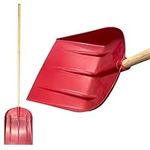 Snow Shovel Heavy Duty – 30cm Wide Snow Shovel Plastic Head, 120cm Long Wooden Handled Snow Pusher, Multipurpose Plastic Shovel for Snow, and Garden Debris