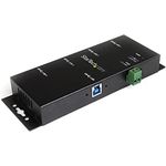 StarTech.com 4-Port USB 3.0 Hub - Metal Industrial USB-A Hub - Wall or Desk Mountable USB Data Hub - TAA Compliant USB Expander Hub (ST4300USBM)