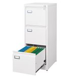 Yizosh White Lateral File Cabinet 3 Drawer with Lock, Locking Metal Lateral Filing Cabinet for Home Office, Wide File Cabinet for Legal/Letter/A4 File