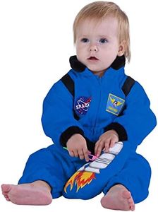 HSCTEK Baby Astronaut Costume, Infant Space Cosplay Newborn Boys Girls, Toddler Halloween Suit Onesie Kids Blue 12-18 Months