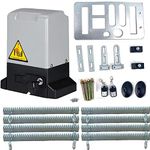 YILIKISS Automatic Sliding Gate Opener Kit Rack Driven Sliding Gate Motor with Remote Controls and Infrared Sensor Electric Gate Operator Complete Kit for Slide Gates Up to 1800 Pounds