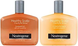 Neutrogena Exfoliating Healthy Scalp Clarify & Shine Shampoo for Oily Hair and Scalp, Anti-Residue Shampoo with Pink Grapefruit, pH-Balanced, Paraben & Phthalate-Free, Color-Safe, 12 Fl Oz