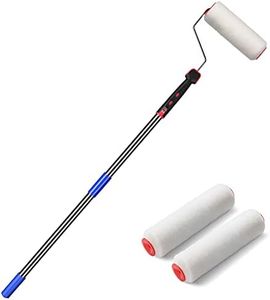 FLY HAWK Paint Roller,4 FT Brush kit Multi-Function Paint Roller kit with House Paint Roller Brush Stainless Steel Pole, New Splicing Rod, Mural Brush for Walls and Ceiling (White) (4 FT)