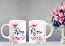 Chhaap King Nana Ji Mug and Queen Nani Ji Mug Gift for Nanu Grandfather Grandpa Nani Grandma Grandmother Happy Birthday and Happy Anniversary Printed Microwave Safe White Ceramic Coffee Mug 350 (ml) (KQ1 17)