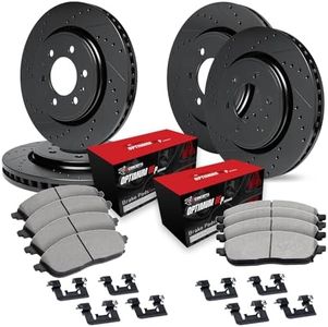 R1 Concepts Front and Rear Brake Kit Fits 2021 Ford Expedition| Optimum Oep Pads, Drilled Slotted Rotors| Hardware| 13.8" Front & 13.2" Rear
