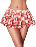 Avidlove Women's Mini Pleated Skirts Sexy Role Play Pleated Mini Skirt for Schoolgirl Red Plaid Daisy S