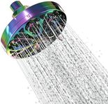 SparkPod Rain Showerhead with 8 Spray Settings - High Pressure Shower Head with Flow Restrictor -5" High Flow Luxury Shower Heads with Anti-Clog Silicone Nozzles - 1 Minute Installation (Rainbow)