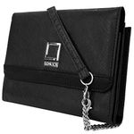 Lencca Nikina Slim Fit Crossbody Wallet Case Purse Clutch for LG V20 / V10 / G5 / Spree / K3 / K10 / Stylus 2 / Escape 2 / G Vista 2 (Black)