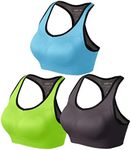 Match Racerback Sports Bras for Women – Padded Seamless Strappy Workout Tops for Yoga Gym Runing Fitness Sports Bras (1 Pack of 3(Green-Gray-Blue), 3X-Large)