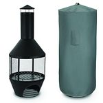 LIVIVO Chimenea Fire Pit Cover - For Outdoor Patio Heater BBQ Cover Made from Waterproof Oxford 600D Polyester Heavy Duty Material UV Water and Dust Resistant