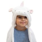 ADORA Snuggle & Glow Dinosaur Plushie Hoodie, Glow-in-The-Dark Cuddle Hoodie Convertible to a Pillow with Ultra-Soft Finish and Sunlight Activated Feature Birthday Gift for Ages 3+ - White Unicorn