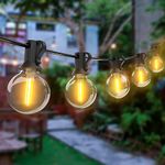 Woolmug 76FT Outdoor String Lights, Globe Patio Lights with 30+3 LED G40 Shatterproof Bulbs, Waterproof Connectable Edison Hanging Lighting for Backyard Balcony Outside Gazebo Garden Party