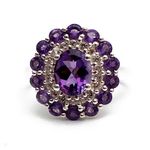 Hiflyer Jewels Natural Purple Amethyst Multi Gemstone Ring Designer Ring 925 Sterling Silver Boho Ring Designer Jewelry Gift For Women and Girls (20)