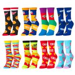 Crazy Socks, Women's, Food, Breakfast Coffee Ice Cream, Crew Socks, Novelty Cute, B8-food-snack, Medium