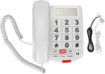 ciciglow LD‑265CID Big-Button Corded Phone with Caller ID, Speakerphone, Hands-Free Dialing and Speaking Function Telephone for Hearing Impaired Seniors,House Phone White