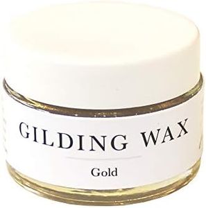 Jolie Gilding Wax – Metallic Finish for Furniture, Hardware, and Décor, Gold, 1 Ounce [30ml]