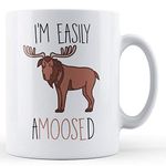 Father Fox - Moose Pun, Easily Amused I'm Easily Amoosed - Gift Mug, Ceramic, 11fl.oz.