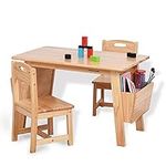 KRAND Kids Solid Wood Table and 2 C