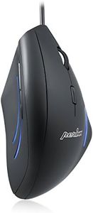 Perixx PERIMICE-508 Wired Programmable Vertical Ergonomic Mouse, Natural Vertical Mouse with 5 Programmable Buttons and 2 Level DPI, Right Handed, Black