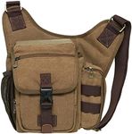 Men's Waist Bag Traveling Hiking Hip Bag Tactical Drop Leg Bag by KAUKKO (3-4-KHAKI)