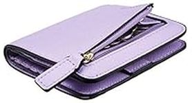 Toughergun Womens RFID Blocking Small Compact Bifold Leather Pocket Wallet Ladies Mini Purse with ID Window (CH Light Purple)